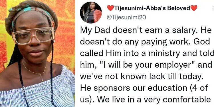 Nigerian lady celebrates her father