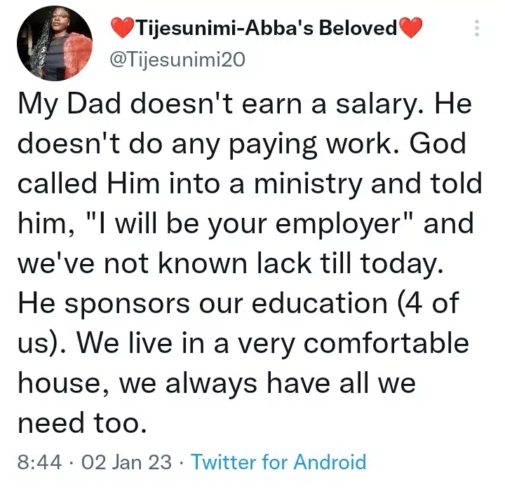 Nigerian lad celebrates her father